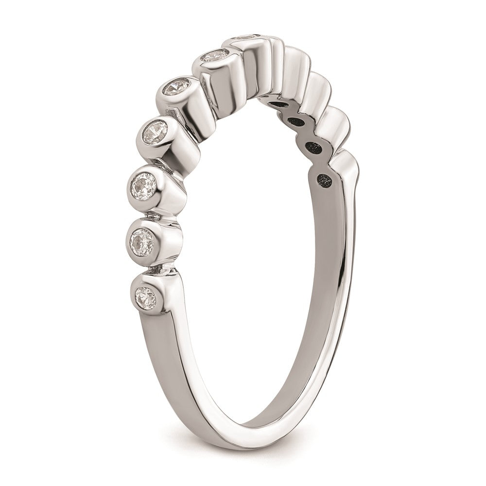 0.16ct. CZ Solid Real 14k White Polished Matching Wedding Wedding Band Ring