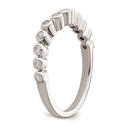 0.16ct. CZ Solid Real 14k White Polished Matching Wedding Wedding Band Ring