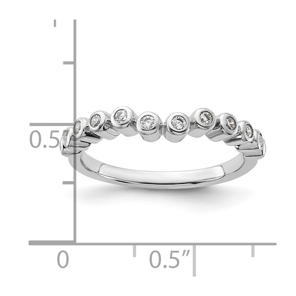 0.16ct. CZ Solid Real 14k White Polished Matching Wedding Wedding Band Ring