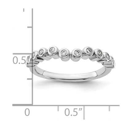 0.16ct. CZ Solid Real 14k White Polished Matching Wedding Wedding Band Ring