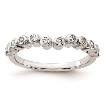0.16ct. CZ Solid Real 14k White Polished Matching Wedding Wedding Band Ring