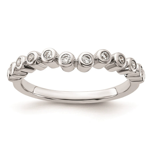 0.16ct. CZ Solid Real 14k White Polished Matching Wedding Wedding Band Ring