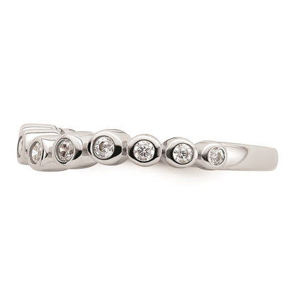 0.25ct. CZ Solid Real 14k White Polished Matching Wedding Wedding Band Ring