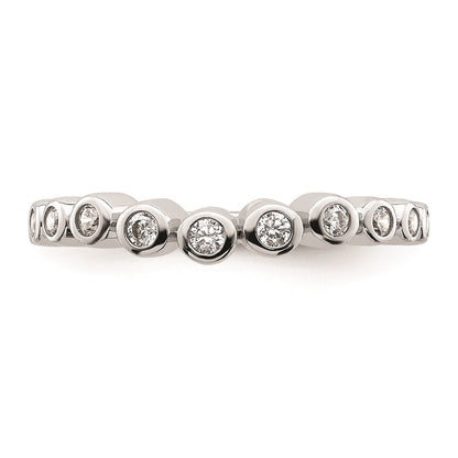 0.25ct. CZ Solid Real 14k White Polished Matching Wedding Wedding Band Ring