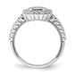1.00ct. CZ Solid Real 14k White Polish Halo 1ct Asscher Bezel Dia Ring