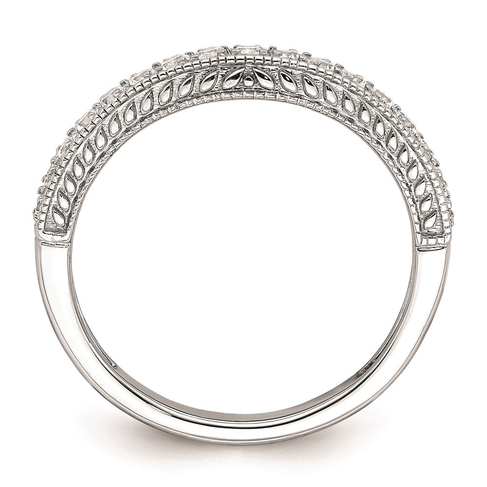 0.25ct. CZ Solid Real 14k White Polish Matching Wedding Wedding Band Ring