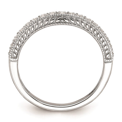 0.25ct. CZ Solid Real 14k White Polish Matching Wedding Wedding Band Ring