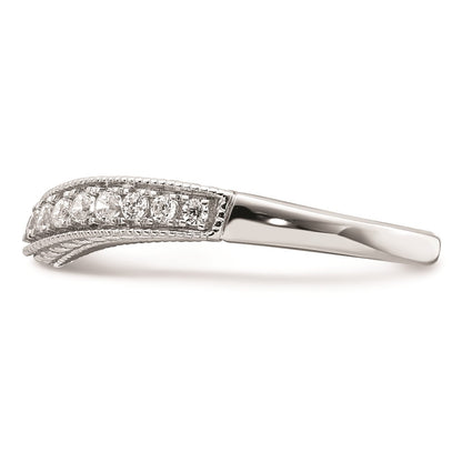0.25ct. CZ Solid Real 14k White Polish Matching Wedding Wedding Band Ring