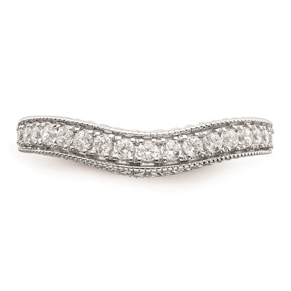 0.25ct. CZ Solid Real 14k White Polish Matching Wedding Wedding Band Ring