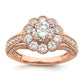 1.00ct. CZ Solid Real 14k Rose Polish Vintage Halo 1ct Round Dia Ring