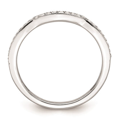 0.12ct. CZ Solid Real 14k White Polish Matching Wedding Wedding Band Ring