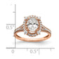 1.00ct. CZ Solid Real 14k Rose Polish Vintage 1ct Oval Halo Dia Ring