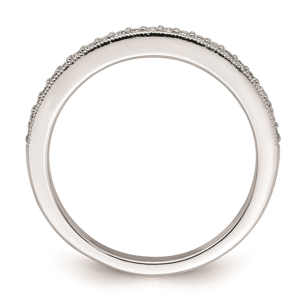 0.16ct. CZ Solid Real 14K White Gold Complete Wedding Wedding Band Ring