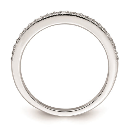 0.16ct. CZ Solid Real 14K White Gold Complete Wedding Wedding Band Ring