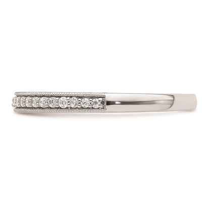 0.16ct. CZ Solid Real 14K White Gold Complete Wedding Wedding Band Ring