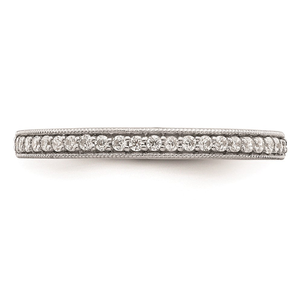0.16ct. CZ Solid Real 14K White Gold Complete Wedding Wedding Band Ring