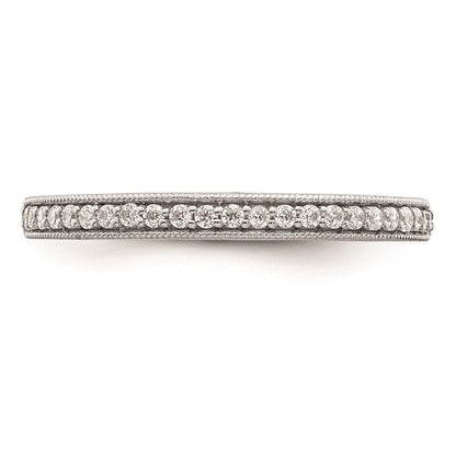 0.16ct. CZ Solid Real 14K White Gold Complete Wedding Wedding Band Ring