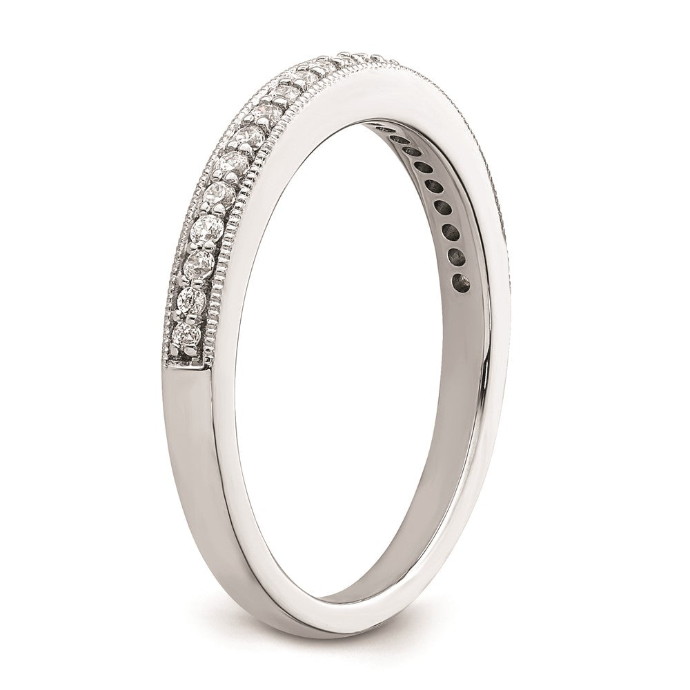 0.16ct. CZ Solid Real 14K White Gold Complete Wedding Wedding Band Ring
