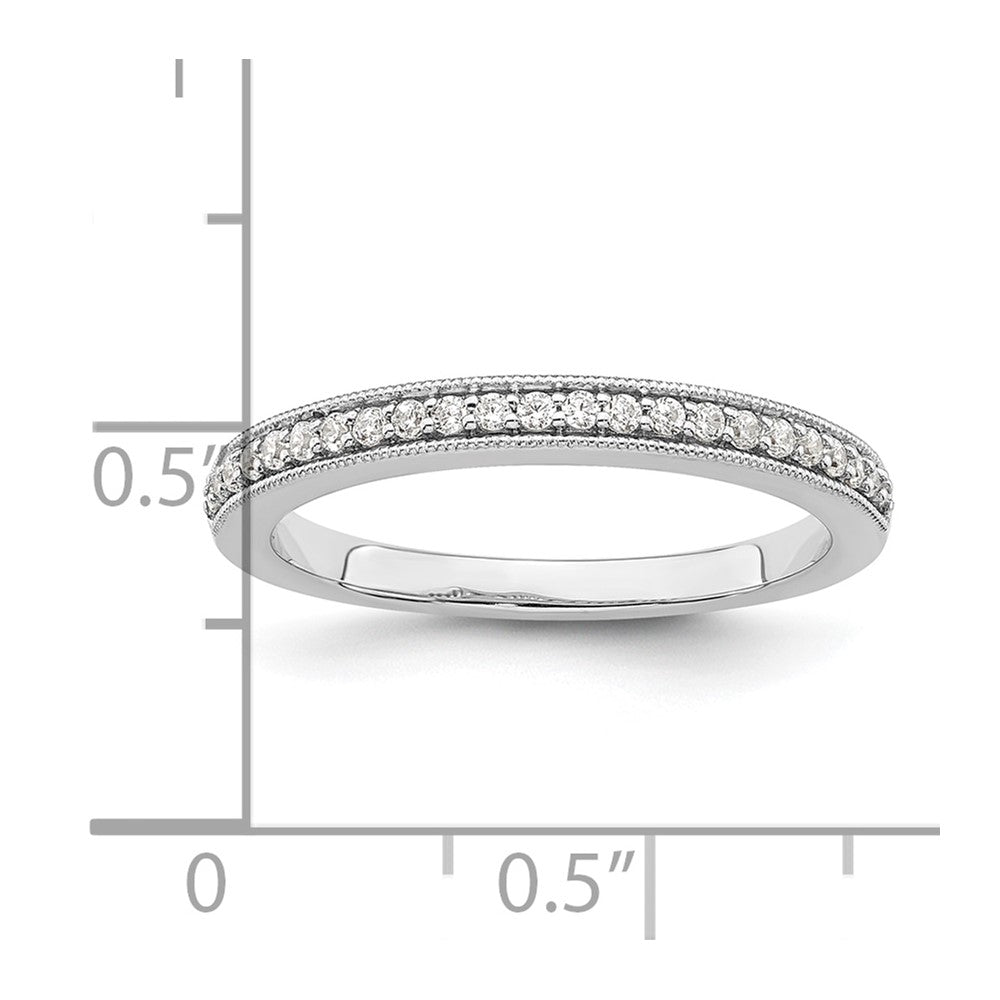 0.16ct. CZ Solid Real 14K White Gold Complete Wedding Wedding Band Ring
