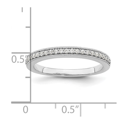0.16ct. CZ Solid Real 14K White Gold Complete Wedding Wedding Band Ring
