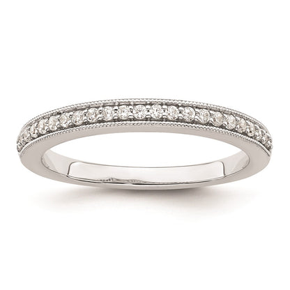 0.16ct. CZ Solid Real 14K White Gold Complete Wedding Wedding Band Ring