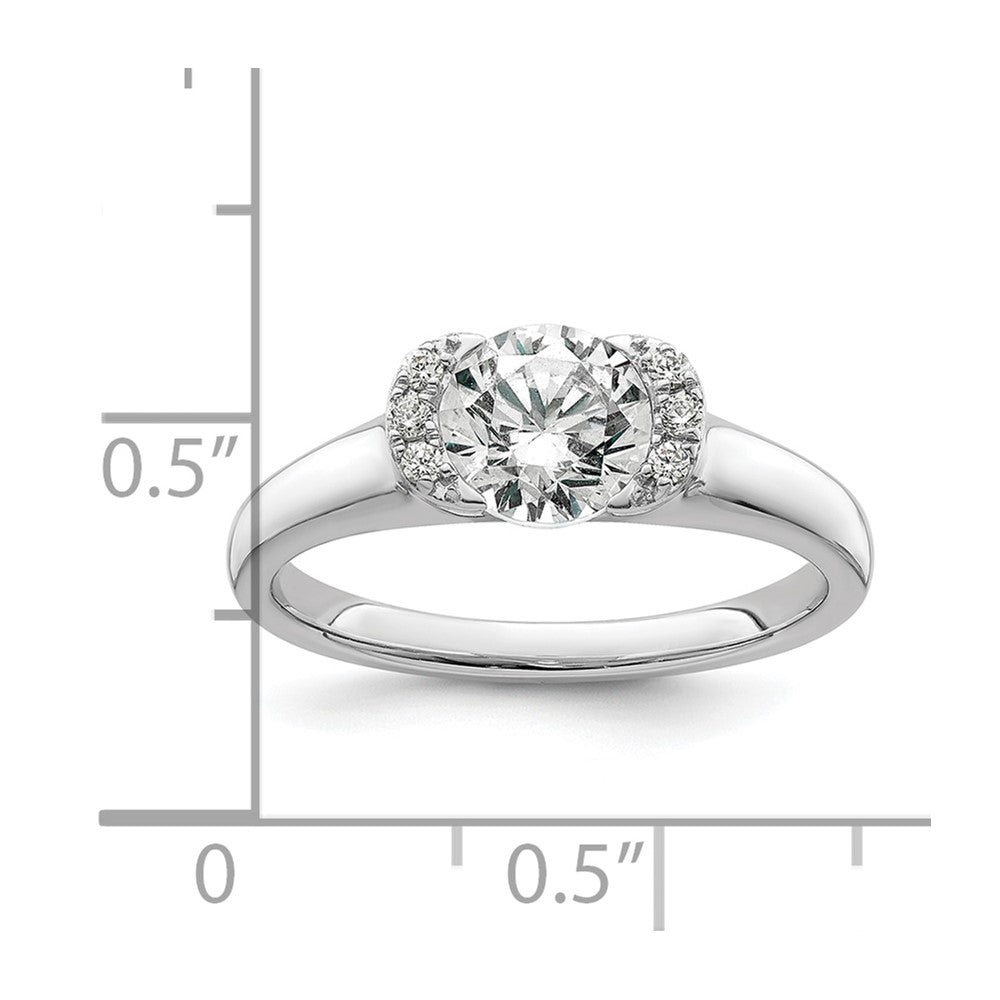 1.00ct. CZ Solid Real 14K White Gold Engagement Ring