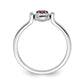 14k White Gold Polished Ruby and Real Diamond Flip Ring