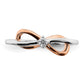 14k Two-Tone Gold White & Rose Polished Infinity Real Diamond Ring