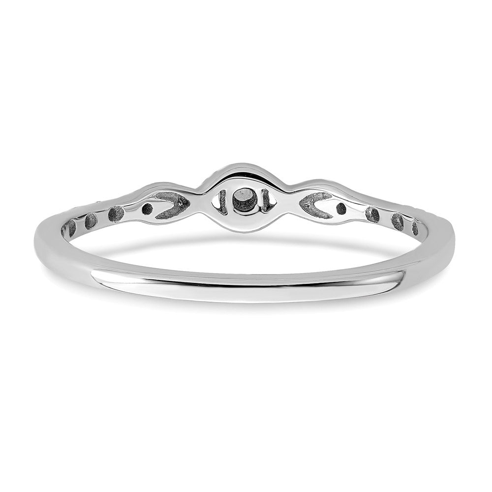14k White Gold Polished Fancy Real Diamond Ring
