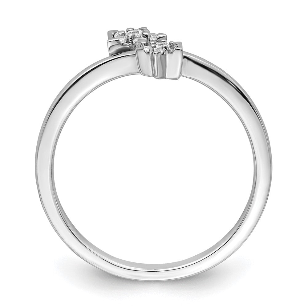 14k White Gold Real Diamond star bypass Real Diamond Ring