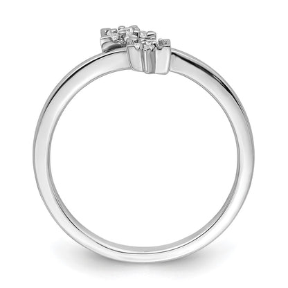 14k White Gold Real Diamond star bypass Real Diamond Ring