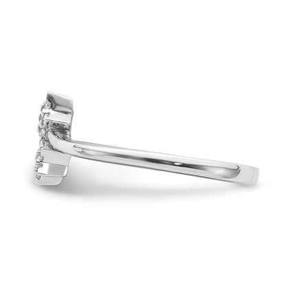 14k White Gold Real Diamond star bypass Real Diamond Ring