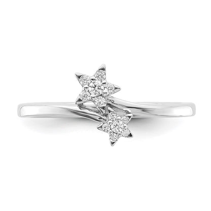 14k White Gold Real Diamond star bypass Real Diamond Ring