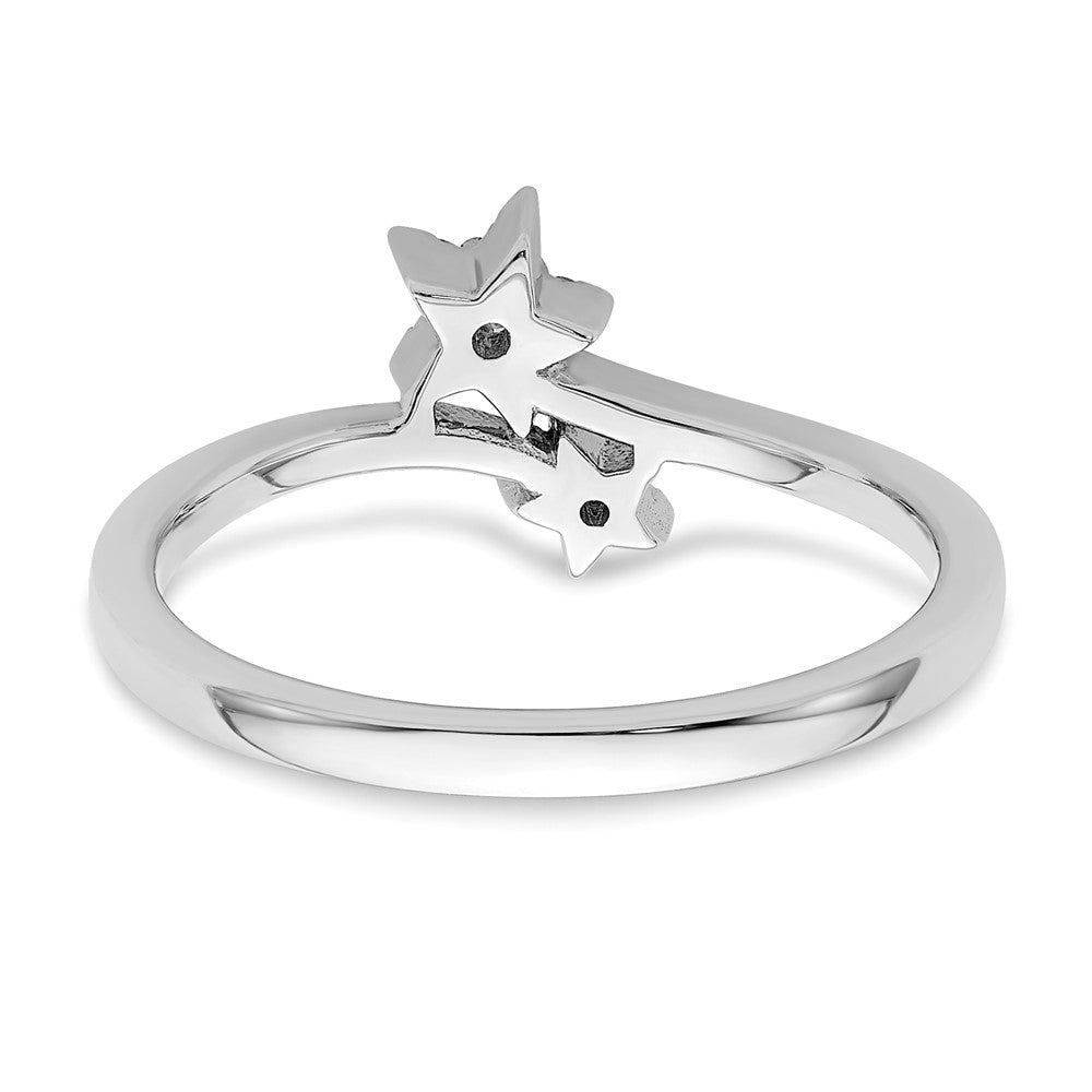 14k White Gold Real Diamond star bypass Real Diamond Ring