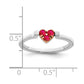 14k Two-Tone Gold White & Rose Polished Ruby and Real Diamond Heart Flip Ring