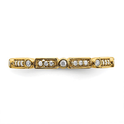 14k Tri-color Gold Polished Set of 3 Real Diamond Rings