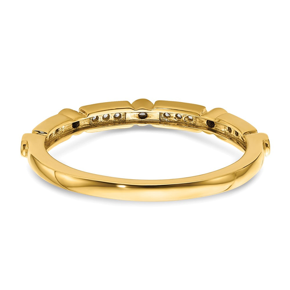 14k Tri-color Gold Polished Set of 3 Real Diamond Rings