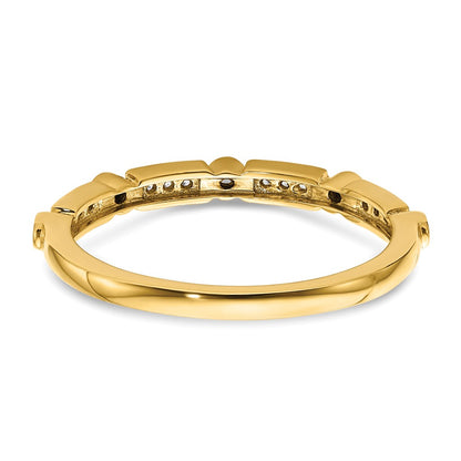 14k Tri-color Gold Polished Set of 3 Real Diamond Rings