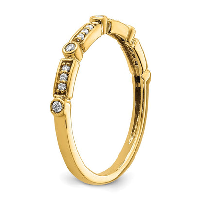 14k Tri-color Gold Polished Set of 3 Real Diamond Rings