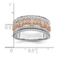 1.00ct. CZ Solid Real 14k White and Rose Gold Complete Wedding Wedding Band Ring