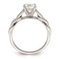 1.00ct. CZ Solid Real 14K White Gold Twisted Engagement Ring