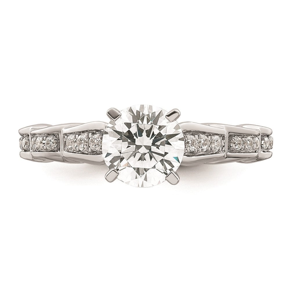 1.00ct. CZ Solid Real 14K White Gold Twisted Engagement Ring
