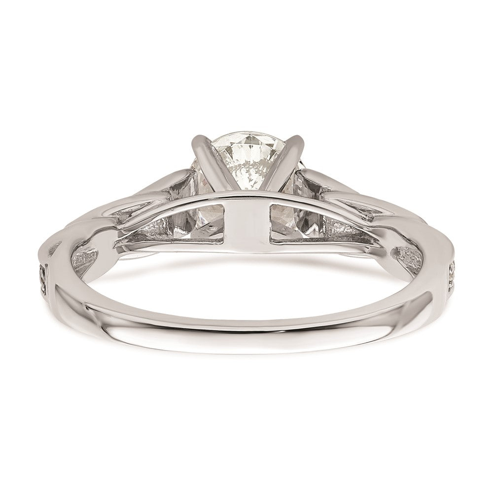 1.00ct. CZ Solid Real 14K White Gold Twisted Engagement Ring
