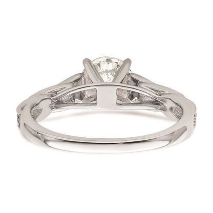1.00ct. CZ Solid Real 14K White Gold Twisted Engagement Ring