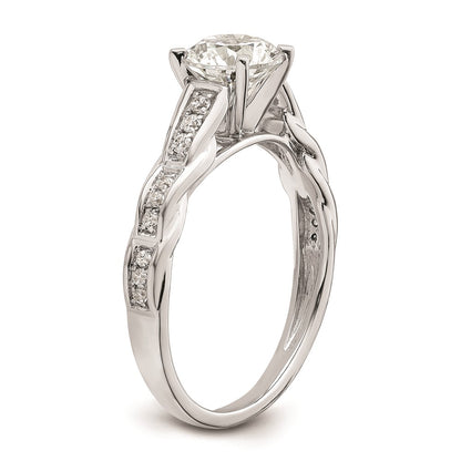 1.00ct. CZ Solid Real 14K White Gold Twisted Engagement Ring