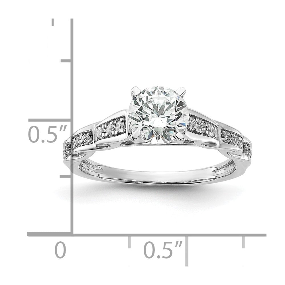 1.00ct. CZ Solid Real 14K White Gold Twisted Engagement Ring