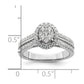 0.75ct. CZ Solid Real 14k White Complete Dia. Oval Halo Cluster Engagement Ring