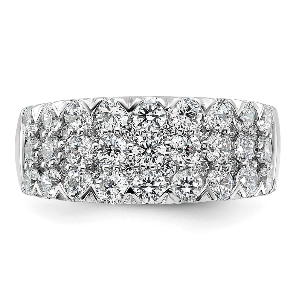 2.00ct. CZ Solid Real 14K White Complete Pave Wedding Wedding Band Ring