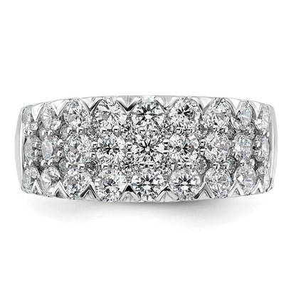 2.00ct. CZ Solid Real 14K White Complete Pave Wedding Wedding Band Ring
