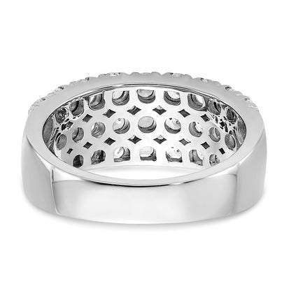 2.00ct. CZ Solid Real 14K White Complete Pave Wedding Wedding Band Ring